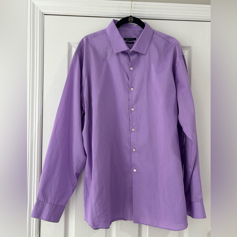 Van Heusen studio slim fit men’s dress shirt  -  18-18.5 -  36/37 - purple